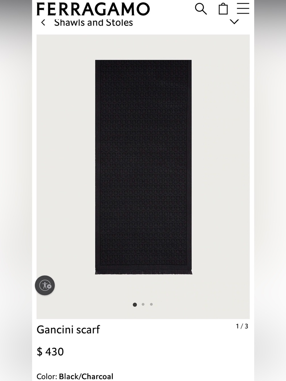 Salvatore Ferragamo Gancini scarf